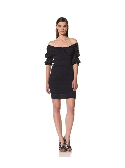 Catherine Malandrino Women's Mixed Pointelle Dress (Navy) 3 Catherine Malandrino Women's Mixed Pointelle Dress (Navy)