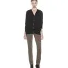 Catherine Malandrino Women's Cardigan With Silk Contrast (Noir) -Mens Costumes Sales Store 414iFA iXIL. SY576 CR00430576