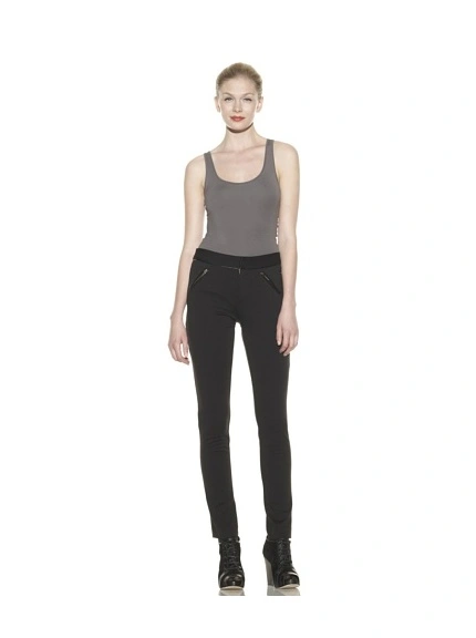 Catherine Malandrino Women's Skinny Pant With Leather Zip Detail 3 Catherine Malandrino Women's Skinny Pant With Leather Zip Detail