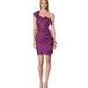 Catherine Malandrino Women's Asymmetrical Ruched Shoulder Dress (New Amethyst)