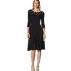 Catherine Malandrino Women's Long Sleeve Dress With Burnout Deta