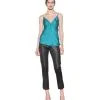 Catherine Malandrino Women's Knot Front Cami (Teal) 1 Catherine Malandrino Women's Knot Front Cami (Teal) -Mens Costumes Sales Store 41qRqgyKkAL. SY576 CR00430576