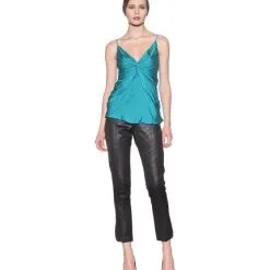 Catherine Malandrino Women's Knot Front Cami (Teal)