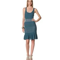 Catherine Malandrino Women's Sleeveless Mixed Pointelle Dress (T