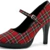 Plaid Sexy School Girl Heel Adult Shoes
